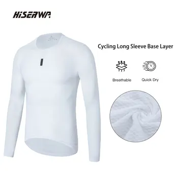 HISERWA Мужская Велосипедная базовая одежда с Длинным рукавом, Дышащая Высокоэластичная Велосипедная одежда, Мужское Быстросохнущее Сетчатое Нижнее Белье, Спортивная рубашка