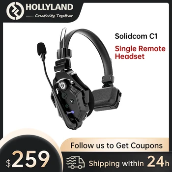 Hollyland Solidcom C1, Одинарная дистанционная гарнитура, одноухая полнодуплексная беспроводная система внутренней связи для командной связи Стандарта ЕС