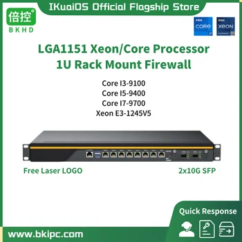 IKuaiOS 1151C 1U Коммерческий Брандмауэр для установки в стойку 8x1G Ethernet 2x10G SFP, Совместимый с Intel Core Xeon Pfsense MikrotikOS PCIe X8