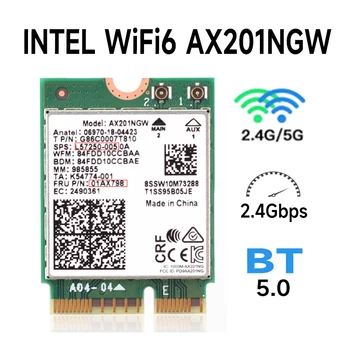 Intel Wi-Fi 6 AX201 Bluetooth 5,0 Двухдиапазонный 2,4 G/5G Беспроводной NGFF Кнопка E CNVi Wifi карта AX201NGW 2,4 ГГц/5 ГГц 802.11ac /ax
