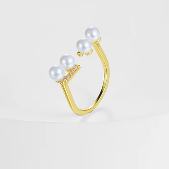 IPARAM Золотое кольцо для женщин с Жемчугом, Металлом, Кристаллами, Открывающиеся Кольца на палец, Модные украшения, подарки для Вечеринок