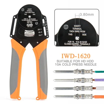 IWD-1620 IWISS щипцеобразные инструменты Авиационные плоскогубцы для обжима штырей 16, 18, 20 калибров с закрытыми клеммами HARTING HDD Connector