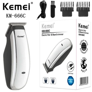Kemei Km-666C USB-Зарядка Бесшумная Мини-Портативная Универсальная электрическая машинка для стрижки Волос