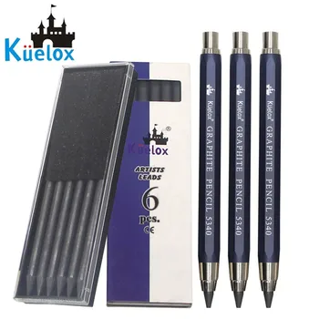 KUELOX Автоматический Карандаш для Рисования 5,6 мм Металлический Стержень Пресс-Типа Active Core 5340 Карандаш для Рисования 2B/4B/6B Для Пополнения Художественных принадлежностей