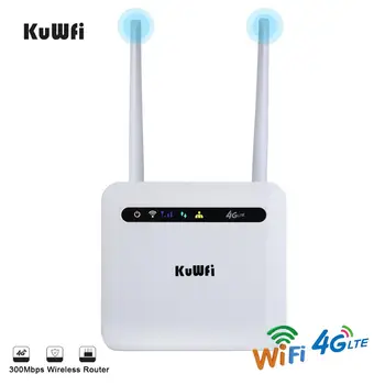KuWFi 4G LTE Маршрутизатор Двухдиапазонный 150 Мбит/с 3G/4G Маршрутизатор с SIM-картой Разблокирован 4G FDD/TDD С портом локальной сети RJ45 Поддержка 32 пользователей WiFi