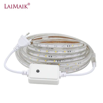 LAIMAIK SMD2835 Светодиодные ленты AC220V 48 светодиодный s/m Гибкий светодиодный светильник rgb led 2835 водонепроницаемый RGBW светодиодный ленточный светильник ip68 для Сада
