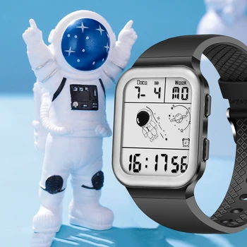 LIGE Модные Спортивные мужские часы Астронавт Электронные светодиодные цифровые часы для мужчин Будильник Повседневные Силиконовые Водонепроницаемые светящиеся мужские часы
