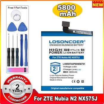 LOSONCOER 5800 мАч Li3950T44P6h856751 для ZTE Nubia N2 NX575J Сменный аккумулятор