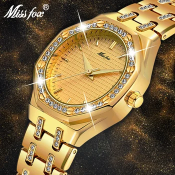 MISSFOX Роскошные брендовые часы-браслет, Женские Золотые Деловые Маленькие Дизайнерские часы, Водонепроницаемые ювелирные украшения, Тенденции 2020