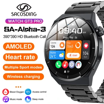 NFC Смарт-Часы Мужские GT3 Pro AMOLED 390 *390 HD Экран Частота сердечных сокращений Bluetooth Вызов IP68 Водонепроницаемые Смарт-часы Для Huawei Xiaomi Подарок
