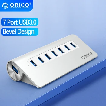 ORICO USB HUB Алюминиевый мульти 10-портовый USB 3.0 HUB Высокоскоростной Разветвитель с адаптером питания 12V для ноутбуков Компьютерные Аксессуары