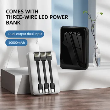 Power Bank 10000 мАч Быстрая Зарядка Powerbank Портативное Зарядное Устройство 3 В 1 Коробки Для Хранения Аккумуляторов для iPhone Pro Xiaomi Huiwei