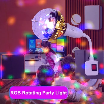 RGB Автоматически Вращающийся Сценический светильник Красочная светодиодная лампа E27 DJ Disco Ball Party Atmosphere Лампа для танцевального клуба KTV Decor Проекционная лампа