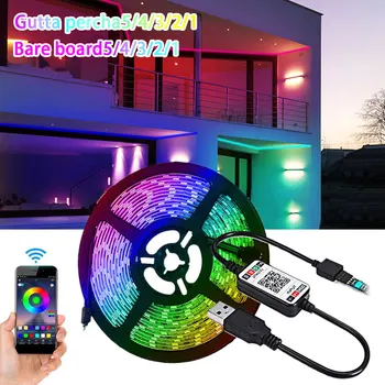 RGB Светодиодные ленты Подсветка телевизора 5050 SMD Подсветка Bluetooth APP Control Гибкая лента Водонепроницаемая светодиодная лента для освещения помещения Декор