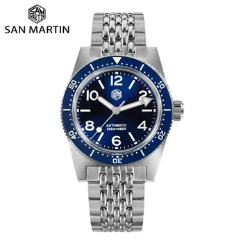 San Martin 37 мм, Новые 62-миллиметровые Мужские часы для Дайвинга, Спортивные Водонепроницаемые 20 бар, Застежка-Мушка, Роскошные Наручные Часы Sapphire часы мужские SN0007X-1
