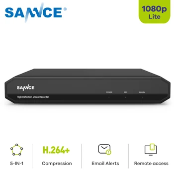 SANNCE 4-канальный TVI DVR AHD 5-в-1 1080N Видеорегистратор для видеонаблюдения 4-канальный Мини-Гибридный видеорегистратор с Поддержкой Аналоговой/AHD камеры с жестким диском 1T