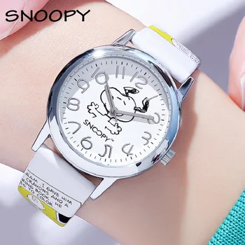 Snoopy, Оригинальные детские модные повседневные милые спортивные кварцевые наручные часы с Рисунком Собаки Для мальчиков и девочек, Студенческие подарочные часы для детей, водонепроницаемые