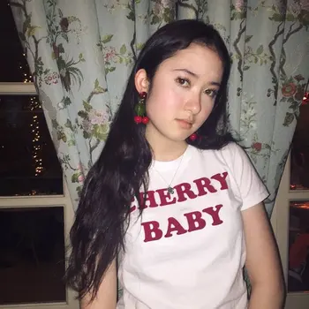 Sugarbaby Cherry Baby Tee С коротким рукавом Модная футболка Tumblr Cherry Baby T shirt Детская футболка Прямая поставка