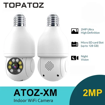 TOPATOZ 1080P HD E27 Лампа WiFi Камера Домашнего Беспроводного ночного видения Автоматическое отслеживание человека Камера видеонаблюдения