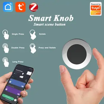 Tuya ZigBee Smart Knob Switch Умный Дом Беспроводной Переключатель Сцены Кнопочный Контроллер Сценарий Автоматизации на Батарейках Smart Life