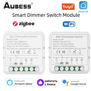 Tuya ZigBee WiFi умный переключатель яркости Модульный выключатель дистанционного управления Работает с Alexa Alice Google Home Нужен нейтральный умный дом