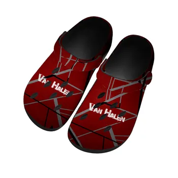 Van Halen 5150, Домашние Сабо в Полоску для поп-рок-Группы, Водонепроницаемая Обувь На Заказ, Мужская Женская Обувь Для подростков, Дышащие Пляжные Тапочки С Дырками