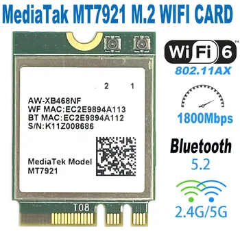 Wi-Fi 6 MediaTek MT7921k MT7921 1800M Bluetooth 5.2 Настольный компьютер/Ноутбук Nirkabel Wifi Kartu Jaringan Mendukung Windows10/11
