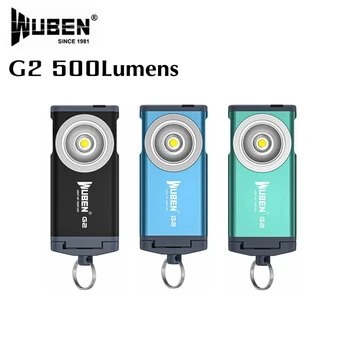 WUBEN G2 Mini Keychain Light 500 Люмен Перезаряжаемый Встроенный аккумулятор EDC Фонарик с магнитным хвостом и широкоугольными светодиодными фонарями 175 °