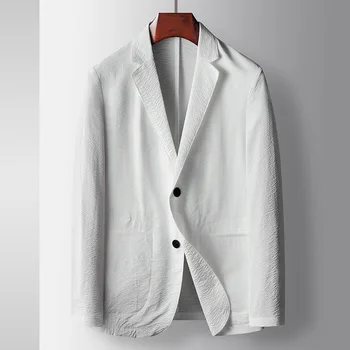 Z593-2023, костюм для отдыха, мужской деловой повседневный полосатый реактивный пиджак в полоску, куртка single West top