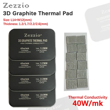 Zezzio 40 Вт/m.k 3D Графитовая Термопластичная прокладка 3090/3080 Термопластичная Силиконовая смазка с Памятью IC Графеновое Охлаждение для видеопамяти GDDR6X