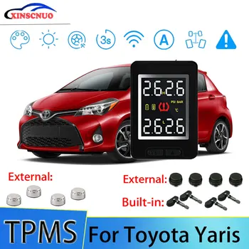Автомобильная TPMS Для Toyota Yaris Система контроля давления и температуры в шинах С 4 Датчиками