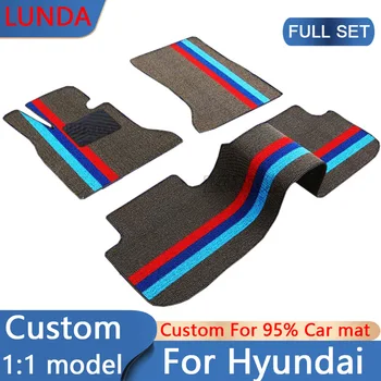 Автомобильные Коврики LUNDA На заказ Для Hyundai Genesis Ix35 KONA Encino Solaris Azera Santa Fe Auto Carpet Автомобильные Аксессуары