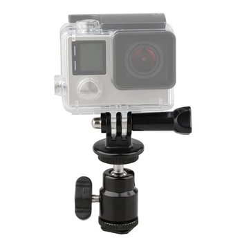 Адаптер-держатель для штатива с шаровой головкой CAMVATE для камеры Gopro HD Hero с отверстием для резьбы 1/4 дюйма и креплением для горячего башмака для установки камеры