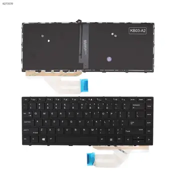 Американская клавиатура для ноутбука HP Probook 430 G5 440 G5 445 G5 ЧЕРНАЯ РАМКА с ЧЕРНОЙ подсветкой