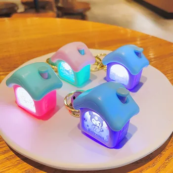 Аниме Sanrio Креативный Светящийся Мини-Домик Брелок для ключей от автомобиля Школьный рюкзак Подвеска Для Детей Novle Оптовая Продажа Подарочных Пакетов Аксессуары
