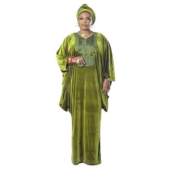 Бархатные Африканские Платья Для Женщин Дашики Анкара Дубай Бубу Халат Плюс Размер Африканская Одежда Элегантный Кафтан Вечернее Платье Макси