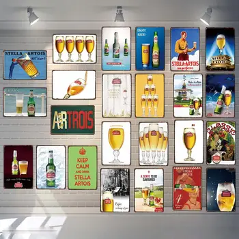Бельгийское пиво Металлическая Жестяная Табличка с Надписью Винтажная Питьевая Металлическая Пластина Для Настенного Плаката Bar Art Home Decor Настраиваемый DU-3333
