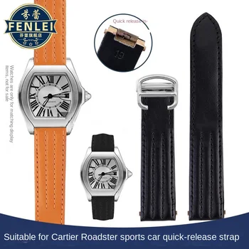 Быстросъемный ремешок для часов из натуральной кожи 19 мм для спортивного автомобиля Cartier Roadster Ремешок W6206017 W6206018 Браслет с крокодиловым узором