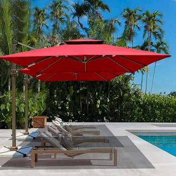 Вилла на открытом воздухе, навес во дворе, римский зонт, солнцезащитный зонт, будка, выдвижной квадратный зонт