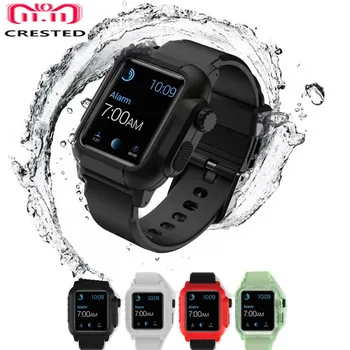 водонепроницаемый светящийся чехол + ремешок для Apple Watch, ремешок 44 мм/40 мм/42 мм, браслет Iwatch, чехол для Apple watch series 3 5 se 6