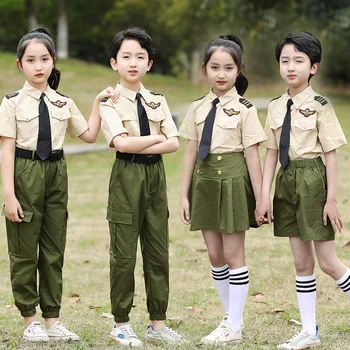 Военная форма для мальчиков, детский боевой тактический камуфляж, летний лагерь, праздничные костюмы для девочек, Армейские костюмы Shalloween