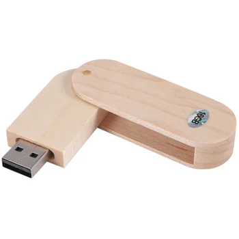 Вращающийся деревянный USB 2.0 16 ГБ флэш-памяти высокоскоростной памяти
