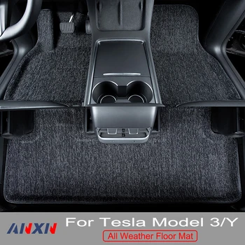 Всепогодные Коврики Из полиэстеровой ткани Для Tesla Model 3 Model Y 2022 2023 Водонепроницаемые Нескользящие Прокладки Для Пола XPE Frunk Коврик для багажника