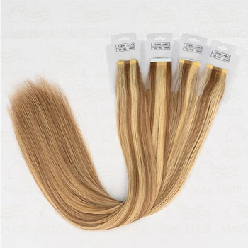Выровненная по Кутикуле Вьетнамская Виргинская блондинка Remy Прямая лента для наращивания волос 100 Человеческие Необработанные Пучки Индийских Бразильских волос