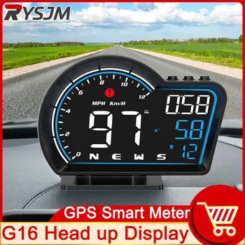Головной дисплей HUD G16 Smart Digital Speedometer Миль/ч, км/Ч, Измеритель скорости, Сигнализация Превышения скорости для всех бортовых компьютеров Автомобиля