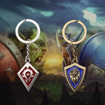 Горячая распродажа игры WOW Alliance And Horde Limited Брелок для ключей от автомобиля из сплава с логотипом Blizzard Металлический брелок для ключей для мужчин