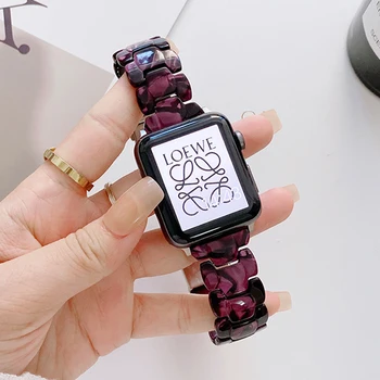 Для Apple Watch SE Band smart Series 7 6 5 4 Прозрачный ремешок из смолы 38-40-41 мм 42-44-45 мм для браслета iWatch, сменный ремешок