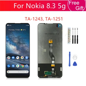 Для Nokia 8,3 5g ЖК-дисплей с Сенсорным экраном Дигитайзер В Сборе TA-1243 TA-1251 Замена Экрана Запчасти для Ремонта Бесплатные Инструменты 6,81 