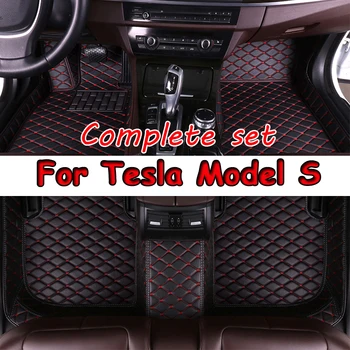 Для Tesla Model S 2015 2014 Автомобильные Коврики Для Пола Ковры Из Водонепроницаемой Кожи На Заказ Автостайлинг Автомобильные Аксессуары Чехлы Для Интерьера Ковры
