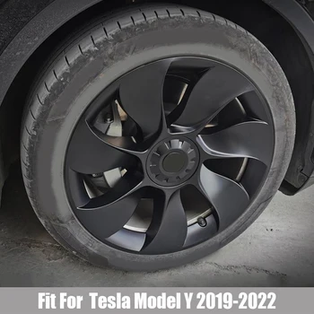 Для Tesla Модель Y 2019-2022, 19-Дюймовая Крышка Ступицы, Сменная Крышка Колеса, Автомобильная Крышка Ступицы, Полное Покрытие, Аксессуары 4 шт.
